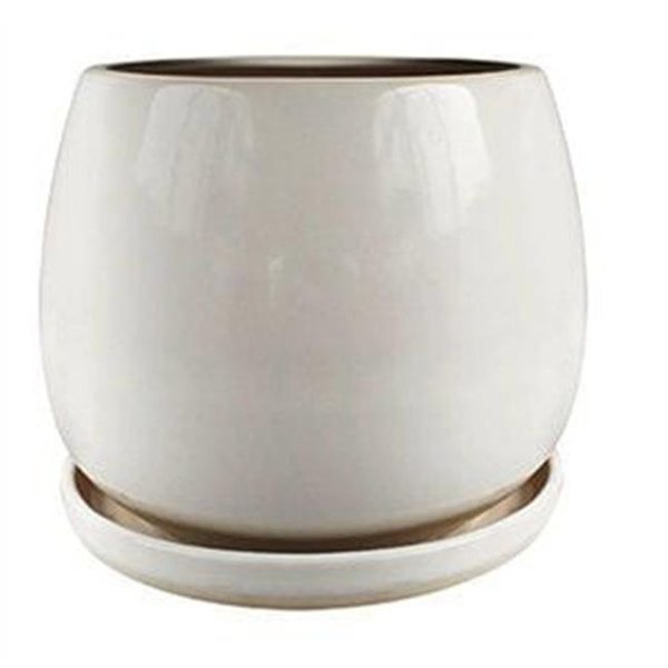 Trendspot Trendspot 256530 8 in. Brook Artisan Pot; Cream White - Pack of 2 256530